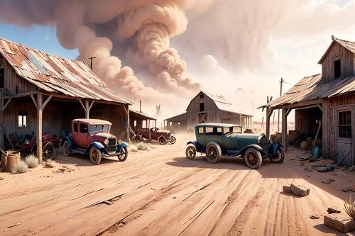 township,lumbago,dustbowl,wastelands,syberia,dusty road,barkerville,jalopy,abernathy,westerns,wild west hotel,overland,whorwood,marionville,townsite,goldfield,wasteland,radiator springs racers,barnstormer,post-apocalyptic landscape