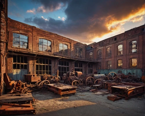 brickyards,brickworks,tannery,abandoned factory,middleport,old factory,foundry,weatherfield,potteries,warehouses,ancoats,old factory building,industrial landscape,cooperage,eveleigh,ironworks,humberstone,empty factory,factories,factory bricks,Illustration,American Style,American Style 07