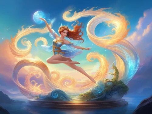 nami,janna,flame spirit,firedancer,scylla,harmonix,adagio,fantasia,whirlwinds,fire dancer,lina,alani,fire pearl,dancing flames,huiraatira,legendarium,orihime,amaterasu,leona,amphitrite,Illustration,Realistic Fantasy,Realistic Fantasy 01