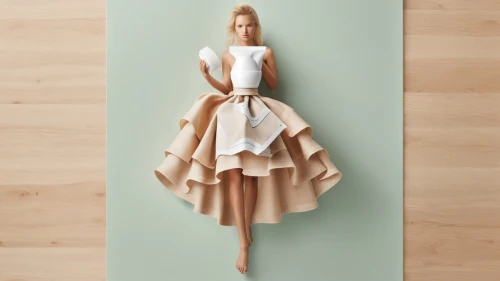 doll dress,retro paper doll,pleat,a floor-length dress,wooden mannequin,paper doll,dress doll,kraft paper,wooden doll,twirl,vintage paper doll,hemline,cattelan,crinolines,petticoat,crinoline,peignoir,pleated,scandinavian style,frills,Photography,General,Realistic