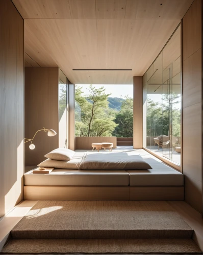 japanese-style room,amanresorts,ryokan,tatami,modern room,sleeping room,ryokans,bedroom,wooden sauna,oticon,daybed,archidaily,bedrooms,associati,bedroom window,wood window,dunes house,bohlin,minotti,daylighting,Photography,General,Realistic