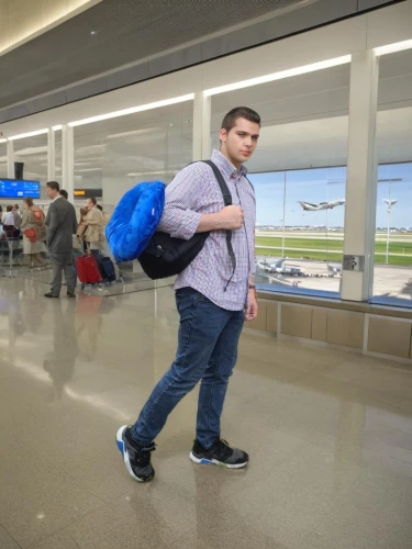 tsa,carry-on bag,bo leaves,sjc,luggage,moving walkway,rdu,airports,kci,iaquinta,tarik,lax,dfw,backpack,airport,karjakin,iah,bwi,khabib,backpacker,Male,South Americans,Crew cut,Youth & Middle-aged,L,Confidence,Men's Wear,Indoor,Airport