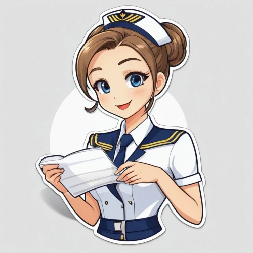 delta sailor,servicewoman,sailor,attendant,sakiko,stewardess,naval,mihoko,sawara,atsuko,takako,admiral,atsumi,ritsuko,miyahara,gakko,navy,asumi,female nurse,mikiko,Unique,Design,Sticker