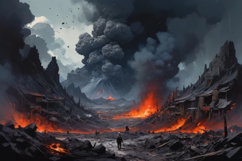 volcanic landscape,scorched earth,volcanic,lava,burning earth,volcanism,cataclysm,eruption,the eruption,volcanic eruption,lava river,volcanos,fire mountain,pyroclastic,vulcano,eruptive,the volcano,magmatic,magma,firelands