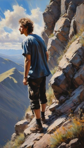 world digital painting,alpine crossing,mountaineer,digital painting,hiker,mountain scene,leaphorn,the spirit of the mountains,mountain climber,alpine climbing,eaglesmith,mountain top,peyto,coloradan,mountain,mountain fink,overpainting,luhe,mountain slope,shepherd,Conceptual Art,Oil color,Oil Color 09