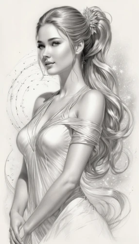 margaery,margairaz,white rose snow queen,the snow queen,kahlan,sigyn,galadriel,celtic queen,amphitrite,krita,amalthea,fantasy portrait,frigga,melian,ellinor,faerie,elvish,ice queen,elven,peignoir,Illustration,Black and White,Black and White 30