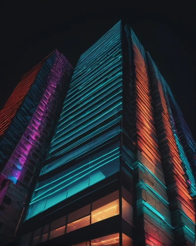 colored lights,vdara,colorful light,escala,rgb,pc tower,tetris,skyscraper,makati,hypermodern,un building,colorful facade,technicolor,ortigas,noncorporate,prism,edificio,bulding,luanda,technicolour,Conceptual Art,Sci-Fi,Sci-Fi 05