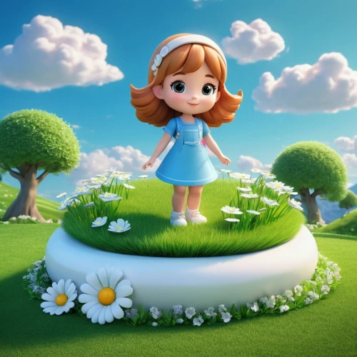 cute cartoon character,cute cartoon image,agnes,daisylike,children's background,dorthy,little girl fairy,spring background,miette,cartoon flower,girl in flowers,thumbelina,daisy flower,fairyland,girl in the garden,3d fantasy,springtime background,floricienta,storybook character,adaline,Unique,3D,3D Character