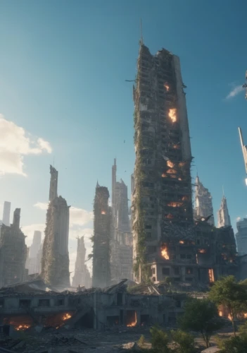 cryengine,barrayaran,cosmodrome,cardassia,delamar,skyreach,skylstad,terraformer,skyterra,destroyed city,secunda,kashyyyk,terraform,coruscant,arcology,calydonian,theed,widsith,citadel,skyscraper town,Photography,General,Realistic