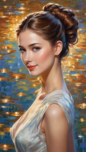 girl on the river,romantic portrait,fantasy portrait,water nymph,belle,world digital painting,young woman,portrait background,girl on the boat,principessa,the sea maid,girl in a long dress,fantasy art,margairaz,cinderella,mystical portrait of a girl,oil painting,padme,fantasy picture,luminous,Conceptual Art,Daily,Daily 31