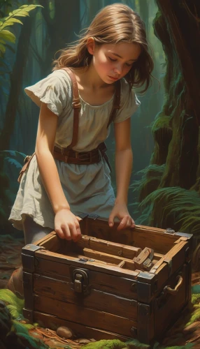treasure chest,heatherley,kantele,music chest,mystical portrait of a girl,dulcimer,zither,wooden box,music box,harmonium,girl with bread-and-butter,gwent,varnishing,karakas,innkeeper,arrietty,lyre box,clavichord,xylophone,wooden wagon,Conceptual Art,Fantasy,Fantasy 01