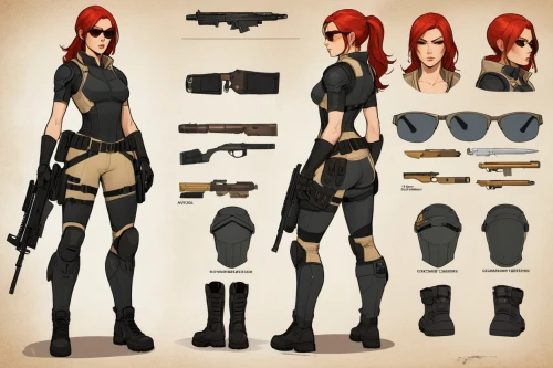 romanoff,bloodrayne,bulletgirl,longhena,rifle,armbrust,concept art,revy,kuribayashi,black widow,armourer,nancy crossbows,main character,clary,gunfighter,mercenaria,epica,spy visual,police uniforms,underarmed,Unique,Design,Character Design