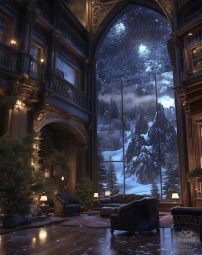 dreamfall,hall of the fallen,syberia,labyrinthian,calydonian,gringotts,atriums,theed,orchestrion,christmas snowy background,strangehold,neverwinter,blackburne,arkham,fractal environment,winterplace,winter garden,the threshold of the house,sansar,dishonored