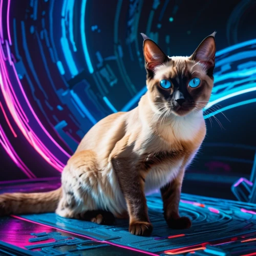 buuren,cat on a blue background,reticuli,wheatley,siamese,felino,zenon,suara,birman,siamese cat,tron,kittani,neelix,atom,lumo,ori,tonkinese,vitalic,vega,cat vector,Conceptual Art,Sci-Fi,Sci-Fi 27