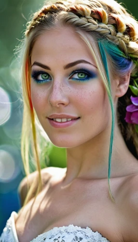 feather headdress,beautiful girl with flowers,girl in a wreath,bridal jewelry,laurel wreath,upbraids,mermaid background,aromanians,penteado,braide,hairpieces,circlet,indian headdress,faery,fishtailed,image editing,maenads,bridewealth,flower crown,faerie,Conceptual Art,Daily,Daily 04