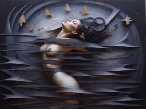 heatherley,sirene,siren,bodypainting,savickas,metamorphoses,cocooned,naiad,wieslaw,dark art,fluidity,encased,oil painting on canvas,submersed,languid,inviolate,body painting,lacombe,psyche,christakis,Photography,Artistic Photography,Artistic Photography 11
