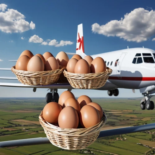 flying food,free-range eggs,eggs in a basket,air transport,air transportation,range eggs,fresh eggs,airfares,egg basket,birgenair,chicken eggs,organic egg,egg tray,airservices,flightaware,agrotourism,bread eggs,airfreight,wings transport,airlifting,Photography,General,Realistic