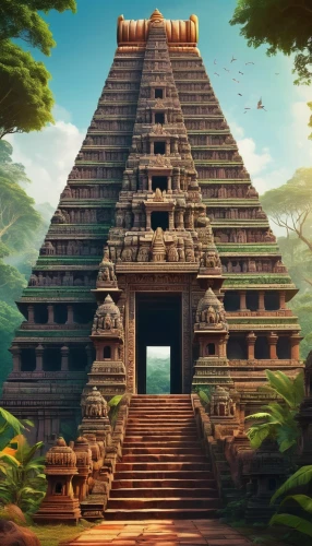 vimana,gopuram,viriya,visalakshi,indian temple,temple,sanatana,paramara,gopura,tirthankara,puram,tirumalai,kharut pyramid,mahasena,arunachalam,asgiriya,pravara,sivarasa,karunya,silappatikaram,Illustration,Realistic Fantasy,Realistic Fantasy 39