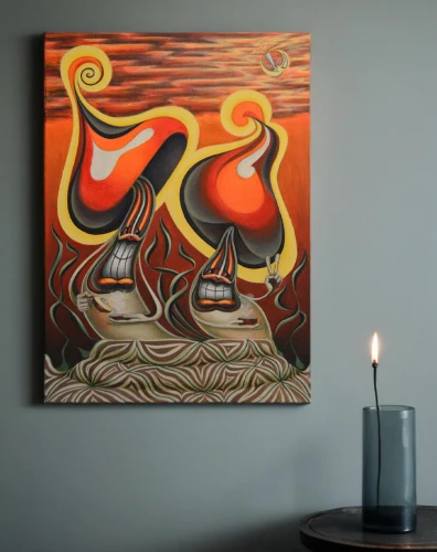 indigenous painting,aboriginal painting,molas,dancing flames,abstract painting,fire and water,abstract cartoon art,modern decor,fire artist,aboriginal art,lava lamp,kokopelli,fire siren,aboriginal artwork,pelicans,interior decor,glass painting,wall lamp,bird painting,fire ring