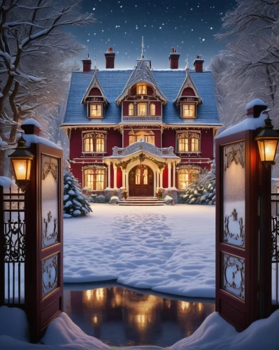 christmas landscape,winter house,christmas snowy background,christmas house,santa's village,dreamhouse,houses clipart,winter night,christmas scene,the gingerbread house,winterplace,victorian house,gingerbread house,winter village,fairy tale castle,silent night,christmasbackground,snow scene,the holiday of lights,christmas wallpaper,Art,Artistic Painting,Artistic Painting 24