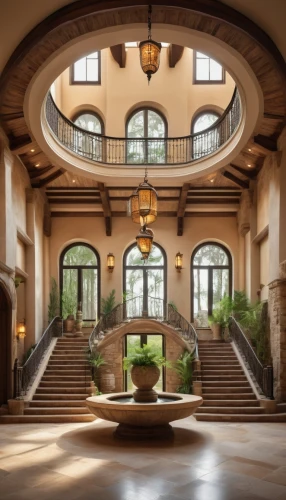 cochere,atriums,nemacolin,philbrook,lobby,atrium,luxury home interior,entrance hall,hotel lobby,foyer,banff springs hotel,circular staircase,mansion,leterme,greystone,montecasino,palladianism,entryway,gleneagles hotel,winding staircase,Illustration,American Style,American Style 06