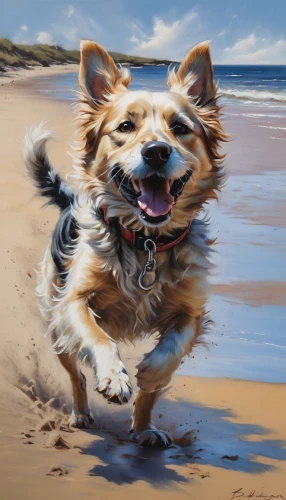 cheerful dog,corgi,running dog,dog running,welsh corgi,pembroke welsh corgi,the pembroke welsh corgi,welsh corgi cardigan,beach dog,corgis,dog playing,dog illustration,welschcorgi,welsh cardigan corgi,corgi face,stray dog on beach,ein,dog drawing,terrier,collie,Conceptual Art,Oil color,Oil Color 09