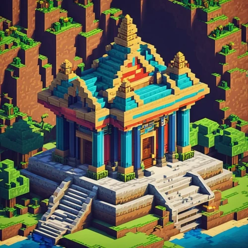 voxel,ancient city,voxels,ziggurat,tileable,mausoleum ruins,lowpoly,ancient buildings,mountain world,temple,artemis temple,atlantis,ancient house,terraformer,mushroom island,ancient,ruins,excavation,wishing well,ziggurats