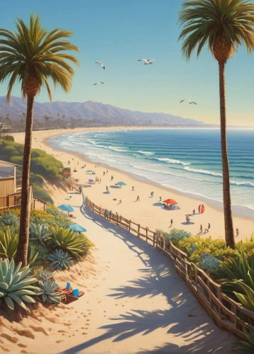 beach landscape,california,la jolla,encinitas,beach scenery,surfliner,californie,santa monica,socal,santa barbara,californias,californian,leucadia,laguna beach,californica,newport beach,dream beach,oceanside,sand coast,calfornia,Art,Artistic Painting,Artistic Painting 29