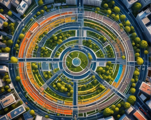 colorful spiral,microdistrict,cyberview,highway roundabout,cybertown,roundabout,cern,kaleidoscape,megapolis,scampia,kamppi,roundabouts,concentric,cybercity,toroidal,fibonacci spiral,mvrdv,subdivisions,hypermodern,europan,Illustration,Realistic Fantasy,Realistic Fantasy 22