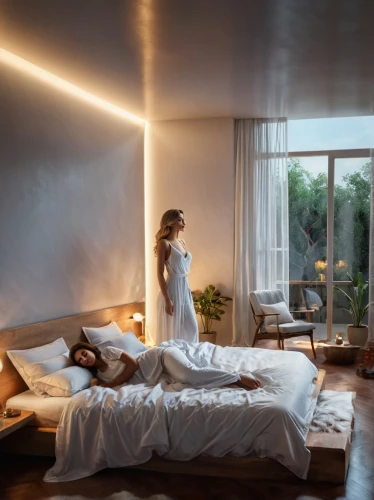 modern room,bedroom,bedrooms,sleeping room,guestrooms,velux,smart home,woman on bed,guest room,chambre,smarthome,soffa,habitaciones,room lighting,smart house,one room,wall lamp,great room,modern decor,bedchamber,Photography,Artistic Photography,Artistic Photography 15