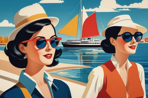 travel poster,vintage illustration,yachtswoman,stewardesses,ponant,vettriano,ferryboats,ferrant,holidaymakers,sailings,bateaux,easycruise,ferries,chartering,yachters,boac,retro 1950's clip art,cruises,norfolkline,parisiennes,Art,Artistic Painting,Artistic Painting 43