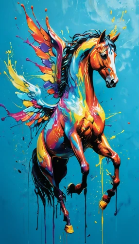 colorful horse,painted horse,unicorn art,pegasys,carnival horse,pegaso,equine,dream horse,skyhorse,fire horse,pegasus,unicorn background,horse,pegasi,rainbow unicorn,nikorn,horsing,unicorn,laughing horse,superhorse,Conceptual Art,Graffiti Art,Graffiti Art 08