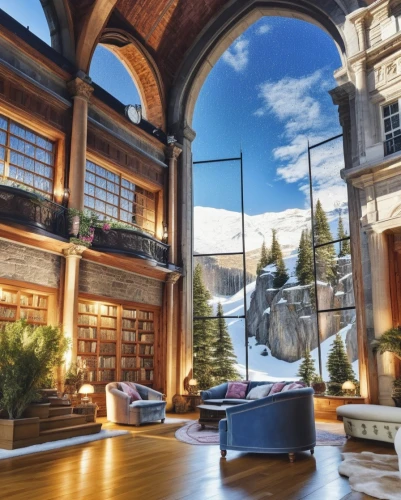 loft,luxury home interior,sunroom,reading room,bookbuilding,casa fuster hotel,glass roof,atriums,bibliotheque,rila monastery,bookcases,mansion,fairmont chateau lake louise,cubic house,bookshelves,luxury home,bibliotheca,living room,loggia,mirror house,Photography,General,Realistic