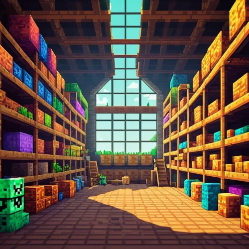 shaders,voxel,voxels,warehouses,tileable,shader,smeltery,industrial hall,mineshaft,trapdoors,warehouse,dungeon,glass blocks,hollow blocks,mineshafts,marketplace,cellar,wooden cubes,kaleidoscape,granary
