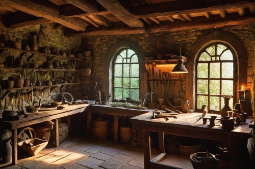 storerooms,apothecary,victorian kitchen,kitchen interior,storeroom,scriptorium,blacksmiths,the kitchen,restorers,schoolroom,cabinetry,kitchen,tinsmith,inglenook,apothecaries,pottery,workbench,candlemaker,ossuary,dining room,Art,Artistic Painting,Artistic Painting 35