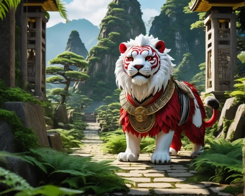 white tiger,asian tiger,rakshasa,korin,miqdad,inuyasha,forest king lion,miqati,okami,amaterasu,jiwan,tiger cat,royal tiger,a tiger,mononoke,white bengal tiger,tigerish,ghibli,lion white,rajah,Photography,General,Realistic