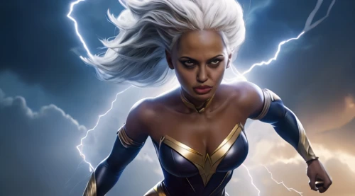 ororo,thundra,amora,electrify,electrocutionist,korana,livewire,monsoon banner,sandahl,electro,goddess of justice,fantasy woman,namora,storm,stormbreaker,metahuman,lilandra,thunders,kablan,thundera