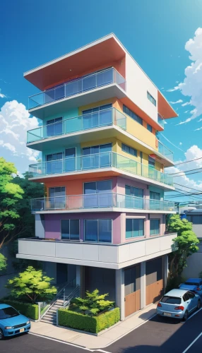 sky apartment,apartment block,apartment building,apartment complex,residential,apartments,apartment house,modern house,residential tower,honolulu,modern architecture,penthouses,an apartment,apartment blocks,cubic house,townhomes,condos,luxury property,multistorey,residencial,Illustration,Japanese style,Japanese Style 03