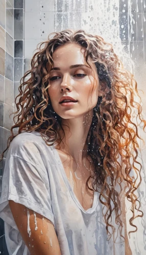 shampoos,sulfates,cleaning conditioner,girl washes the car,wet girl,wilkenfeld,wet,oil painting on canvas,liquid soap,bath oil,shampooing,photoshoot with water,soapsuds,wetpaint,photorealist,shampoo,rain shower,acqua,shower of sparks,shower,Illustration,Paper based,Paper Based 25