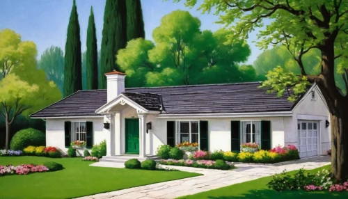 home landscape,country cottage,cottage,houses clipart,summer cottage,house painting,bungalows,little house,small house,country house,miniature house,green landscape,cottages,beautiful home,landscaped,bungalow,farm house,mid century house,woman house,casita,Art,Classical Oil Painting,Classical Oil Painting 19