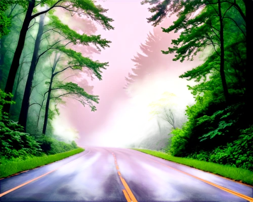 forest road,mountain road,open road,the road,road,cartoon video game background,long road,foggy forest,country road,road forgotten,mountain highway,roads,backroad,backroads,fork road,winding road,road to nowhere,straight ahead,dusty road,nature background,Conceptual Art,Graffiti Art,Graffiti Art 06