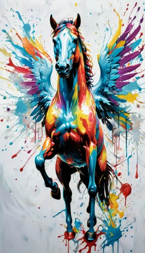 colorful horse,unicorn art,painted horse,pegasys,pegasus,unicorn background,pegaso,unicorn,licorne,pegasi,rainbow unicorn,unicorn and rainbow,carnival horse,skyhorse,equine,darkhorse,pegasystems,nikorn,cheval,einhorn,Conceptual Art,Graffiti Art,Graffiti Art 08