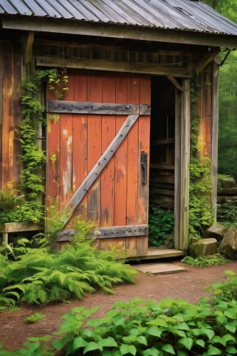 springhouse,outbuilding,garden shed,woodshed,privies,garden door,fairy door,outbuildings,log cabin,wooden hut,outhouses,water mill,shed,longhouse,old barn,arbour,mill wheel,wooden door,watermill,outhouse,Illustration,Japanese style,Japanese Style 03