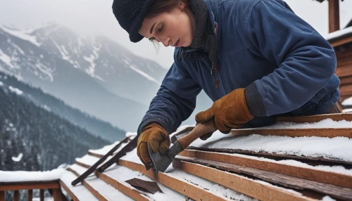 planica,roofing nails,female worker,roofer,shoveling,handrails,weatherization,avalanche protection,wooden stair railing,snow roof,weatherproofing,snow removal,roofing work,stair handrail,rosa khutor,shovelling,woodworker,handwerker,ironworker,winter service,Conceptual Art,Daily,Daily 15