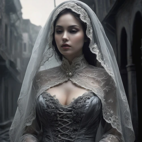 bridal dress,wedding dress,wedding gown,the bride,wedding dresses,victorian lady,noblewoman,dead bride,bridal gown,bridal,gothic woman,milady,gothic portrait,noblewomen,bride,white rose snow queen,veils,victoriana,sposa,corseted,Photography,Artistic Photography,Artistic Photography 11