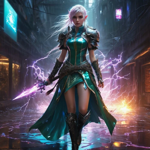 jaina,sorceror,ciri,varya,elona,sorceress,karavas,shadrake,libra,krietor,gwent,riven,blue enchantress,thundra,velika,rafaela,archmage,elara,fantasy picture,female warrior,Conceptual Art,Fantasy,Fantasy 11