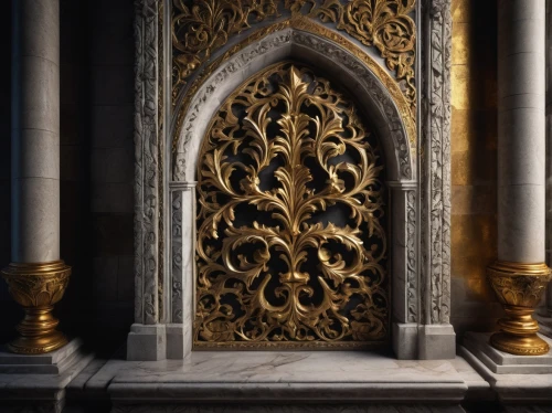 ghiberti,tabernacles,mihrab,church door,doorway,ornamentation,scrollwork,reredos,doorways,patterned wood decoration,ornate,decorative element,ornamented,carved wall,ormolu,tracery,ornamental dividers,labyrinthian,alcove,image portal,Conceptual Art,Sci-Fi,Sci-Fi 12
