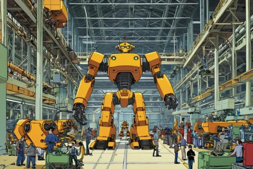 industrial robot,yellow machinery,robotics,medabots,automation,industry 4,protectobots,manufactory,robotech,robots,medabot,manufacturera,manufactury,cognex,roboticists,robotix,industrialized,fanuc,industrial fair,ideon