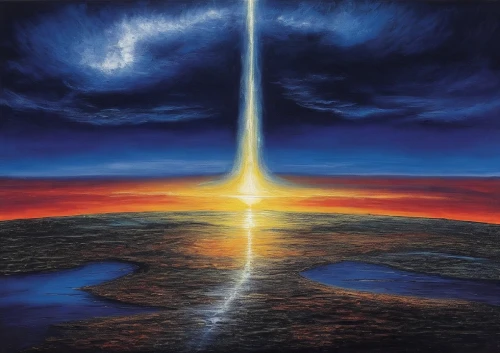 ringworld,nibiru,the pillar of light,space art,pillar of fire,firmament,meteor,vangelis,jablonsky,centauri,reentry,perihelion,hesychasm,stratovarius,burning earth,eckankar,ascendence,protoplanetary,ascension,end of the world,Illustration,Realistic Fantasy,Realistic Fantasy 33