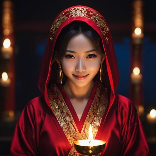 vietnamese woman,mongolian girl,chuseok,asian woman,gisaeng,fortuneteller,lingpa,dongyi,candlelit,vajrayana,inner mongolian beauty,hyang,red lantern,oriental princess,fortune teller,jinling,khenpo,namgyal,khamti,fortune telling,Photography,General,Realistic